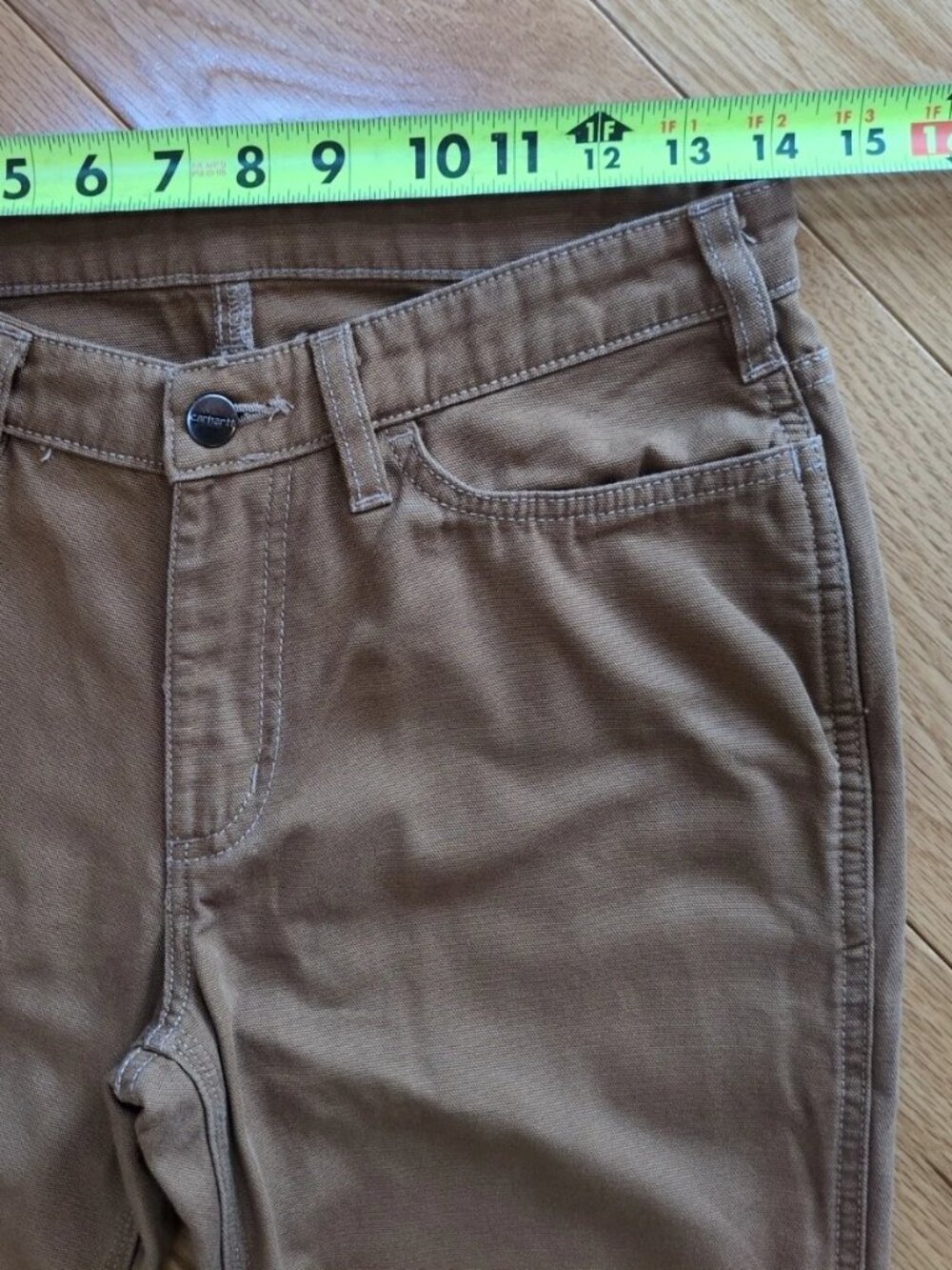 Carhartt SALES SAMPLE Womens Sz 4 Brown Canvas Carpenter Work Pants Pima Nylon - Picture 6 of 11